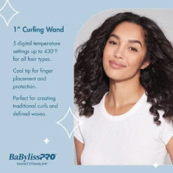 Babyliss Pro Tige à Friser Sans Pince "Nano Titanium" Avec Réglage De La Température Numérique - 25mm/1" -Babyliss Pro image 155