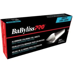 Babyliss Pro Feuilles D'aluminium Pour Coloration Prédécoupées - 500 Feuilles Lisses (127mm/5" X 305mm/12") - Mince